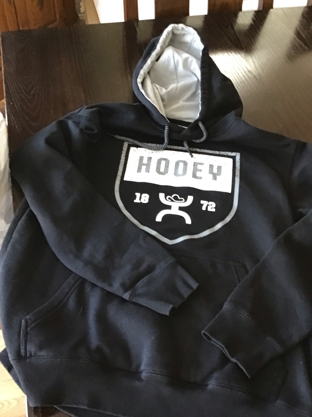 NWOT Hooey Black Pullover Hoodie with White Shield Logo